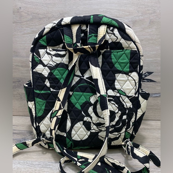 Vera Bradley Leighton Small Backpack Black Green White New Without Tags - Picture 6 of 12